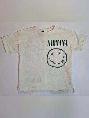 Nirvana Smiley Face Green Logo/ Stacked Smileys On Back-  Kids Toddler 5T